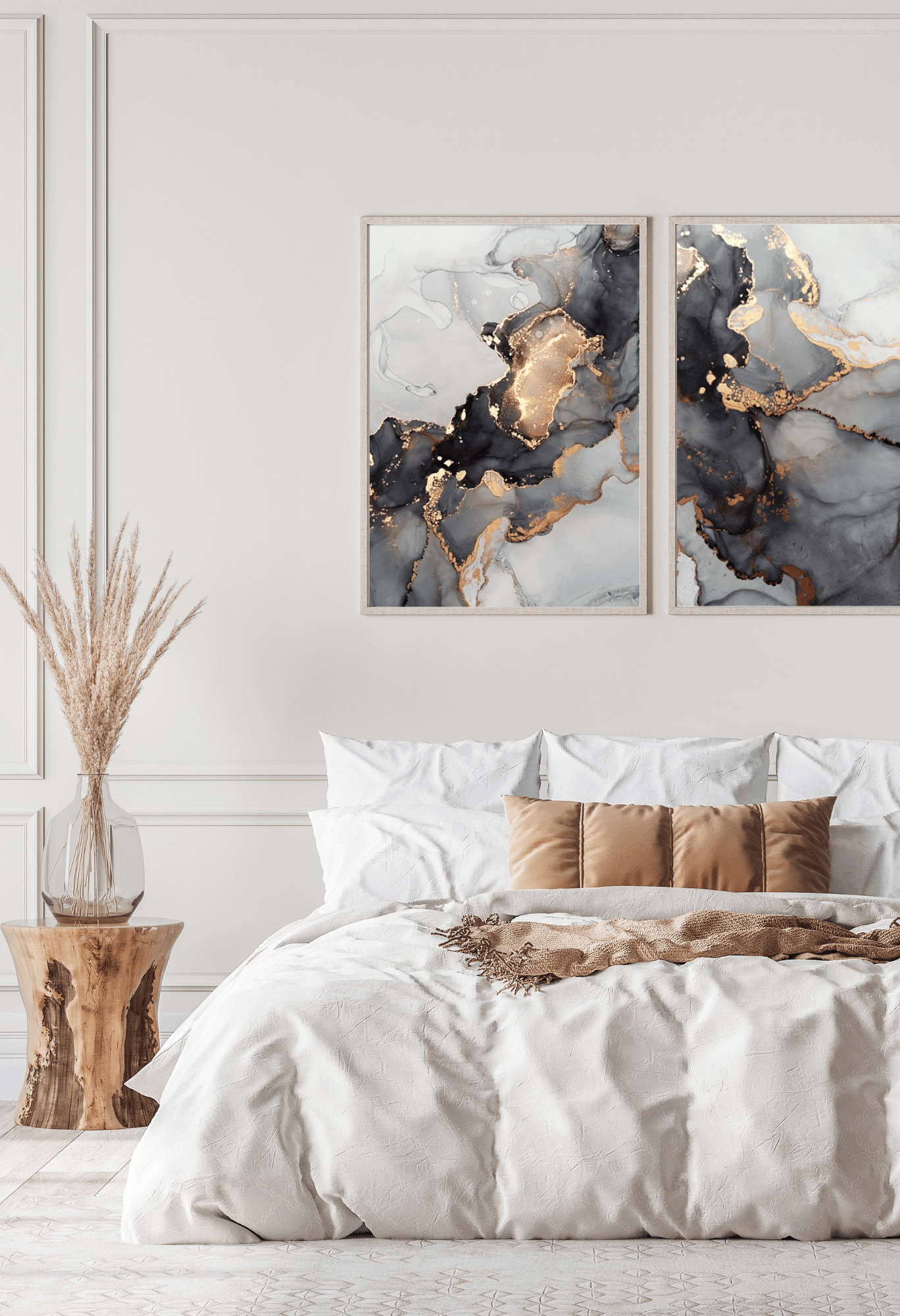 CP062063 Abstract Black, Grey and Orange Canvas Prints Wall Decor