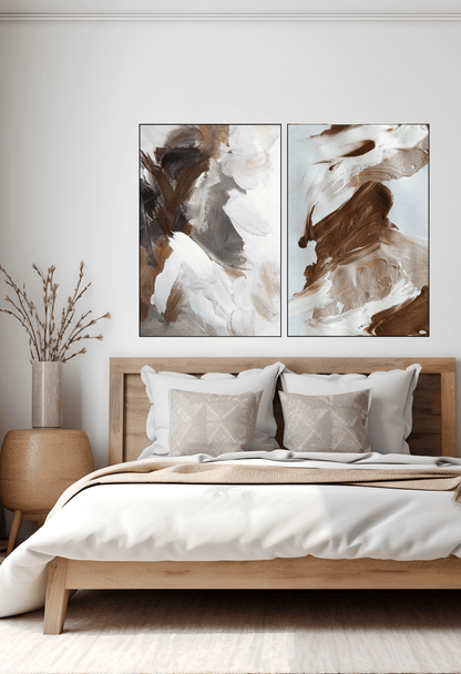 CP129130 Abstract Black, Brown and White Canvas Prints Wall Decor