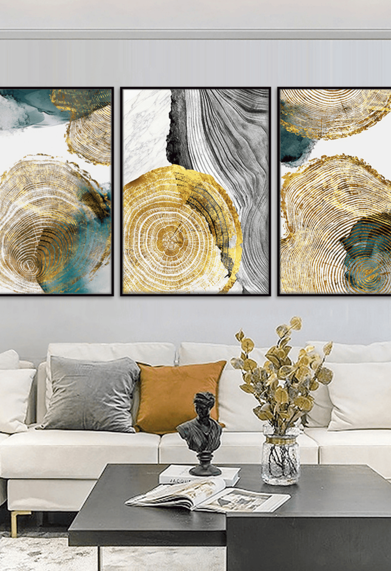 CP002 Abstract Tree Ring Canvas Prints Wall Decor