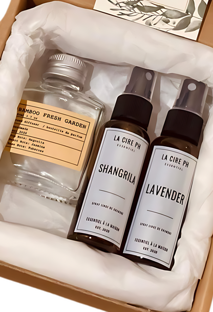 Bamboo Fresh Garden Reed Diffuser and Shangrila and Lavender Room Spray Set
