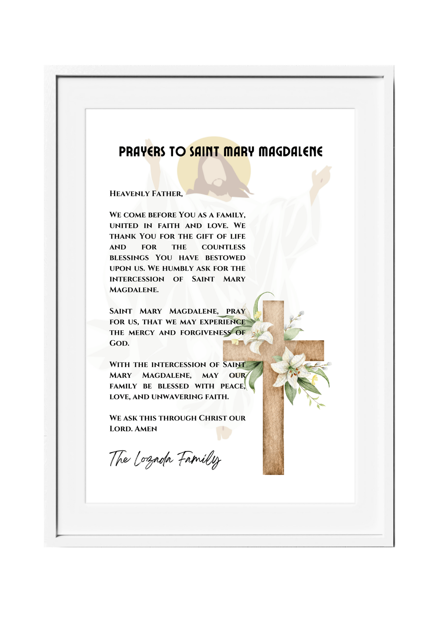 Personalized Family Prayer for Saint Intercession Poster