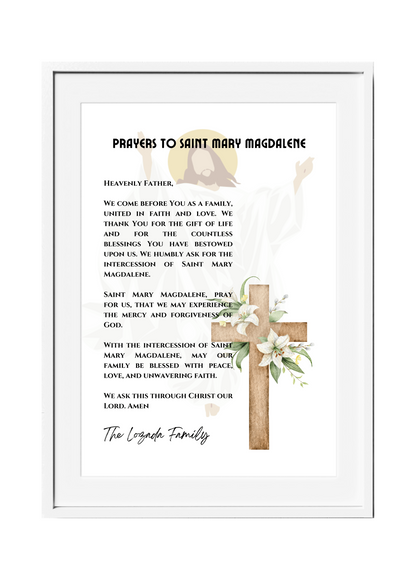 Personalized Family Prayer for Saint Intercession Poster