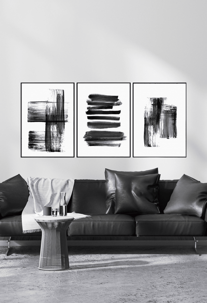 CP138 Black and White Abstract Design Canvas Prints Wall Decor