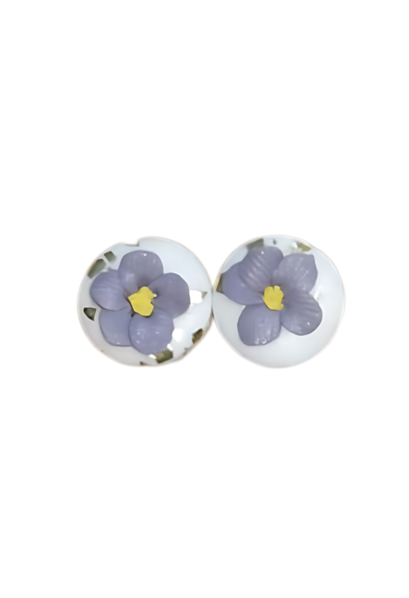 Paula's Floral Finds Handmade Tiny Bloom Polymer Clay Stud Earrings