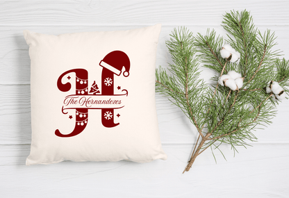Personalized Christmas Alphabet Cushion Cover (Pillow Insert Not Included)