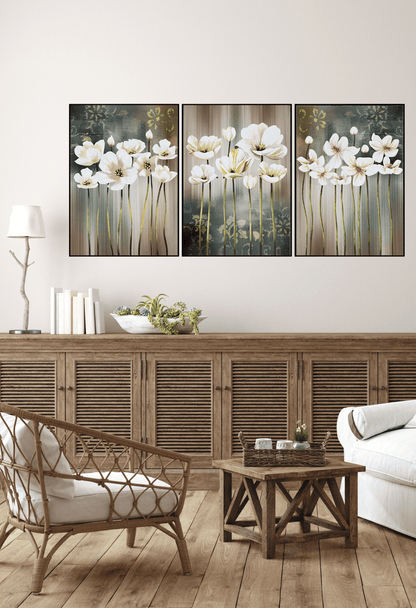 CP141 Neutral Floral Canvas Prints Wall Decor