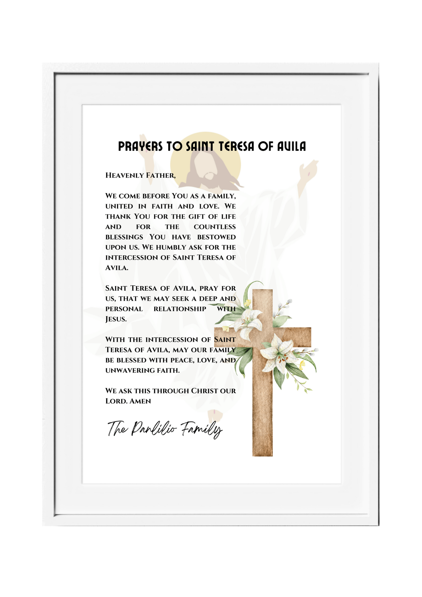 Personalized Family Prayer for Saint Intercession Poster