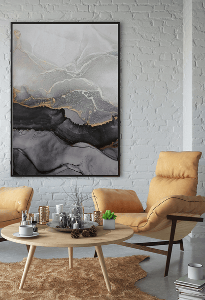 CP073 Gray Abstract Design Canvas Print Wall Decor)