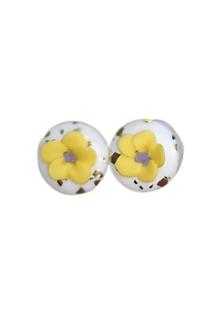 Paula's Floral Finds Handmade Tiny Bloom Polymer Clay Stud Earrings