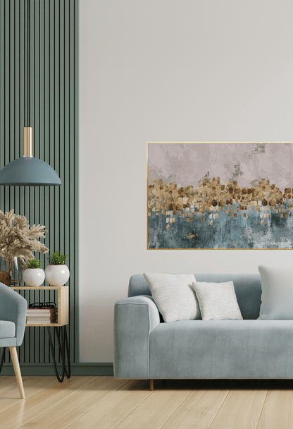 CP078 Green and Gold Abstract Design Canvas Print Wall Decor