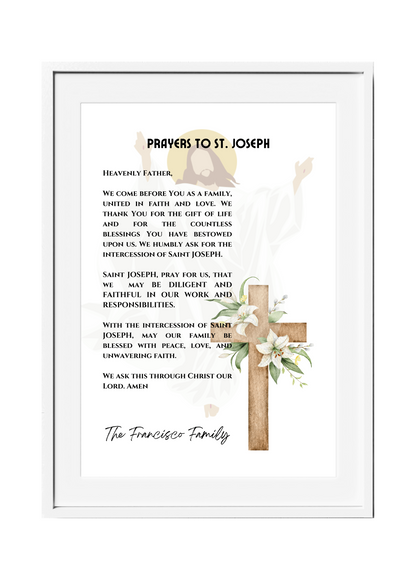 Personalized Family Prayer for Saint Intercession Poster