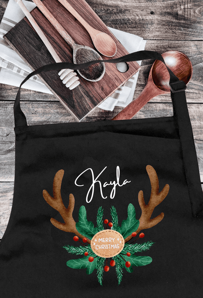 Personalized Christmas Aprons with Antler