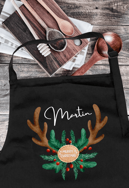 Personalized Christmas Aprons with Antler