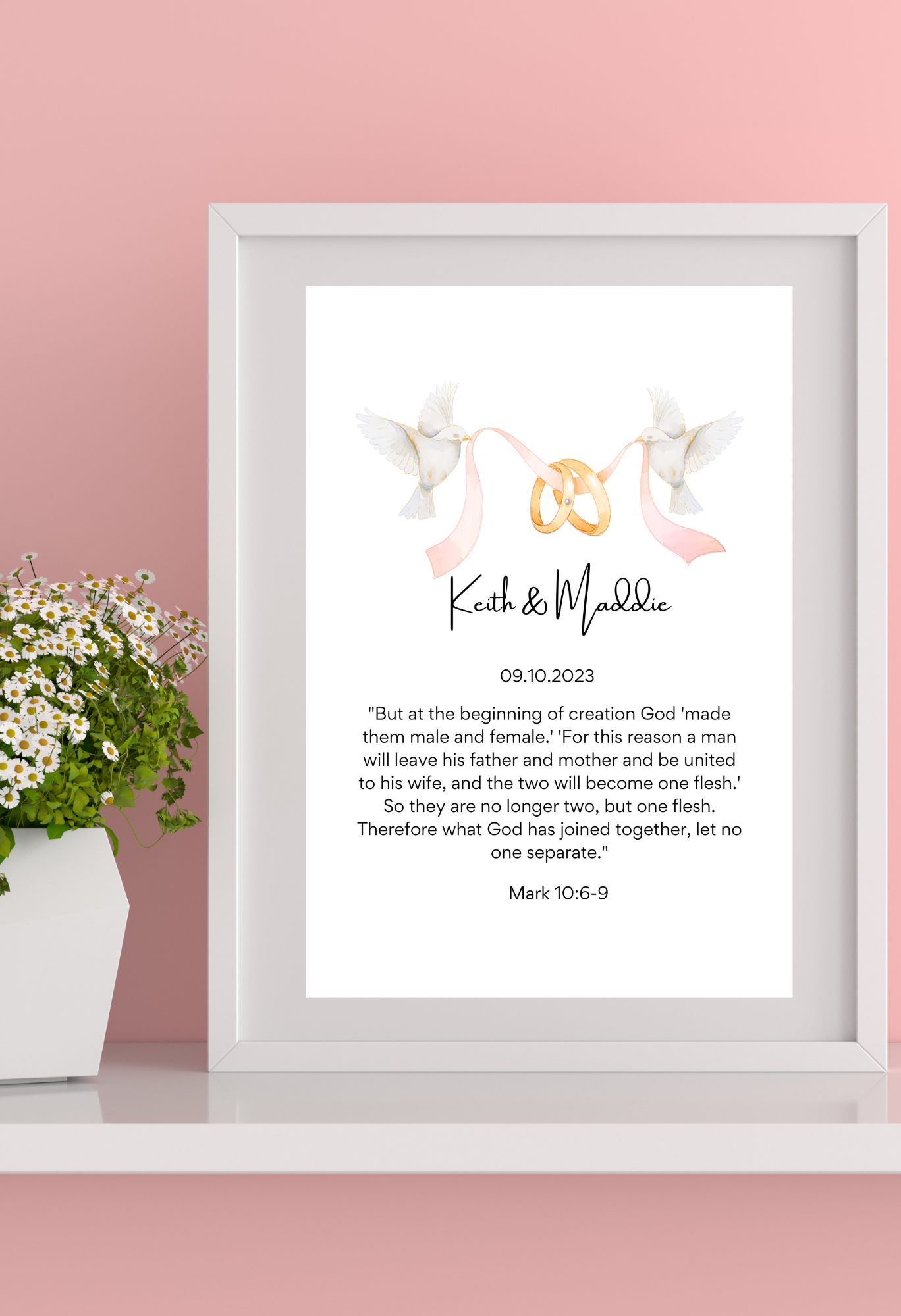 Personalized Couple Wall Art with Bible Verse