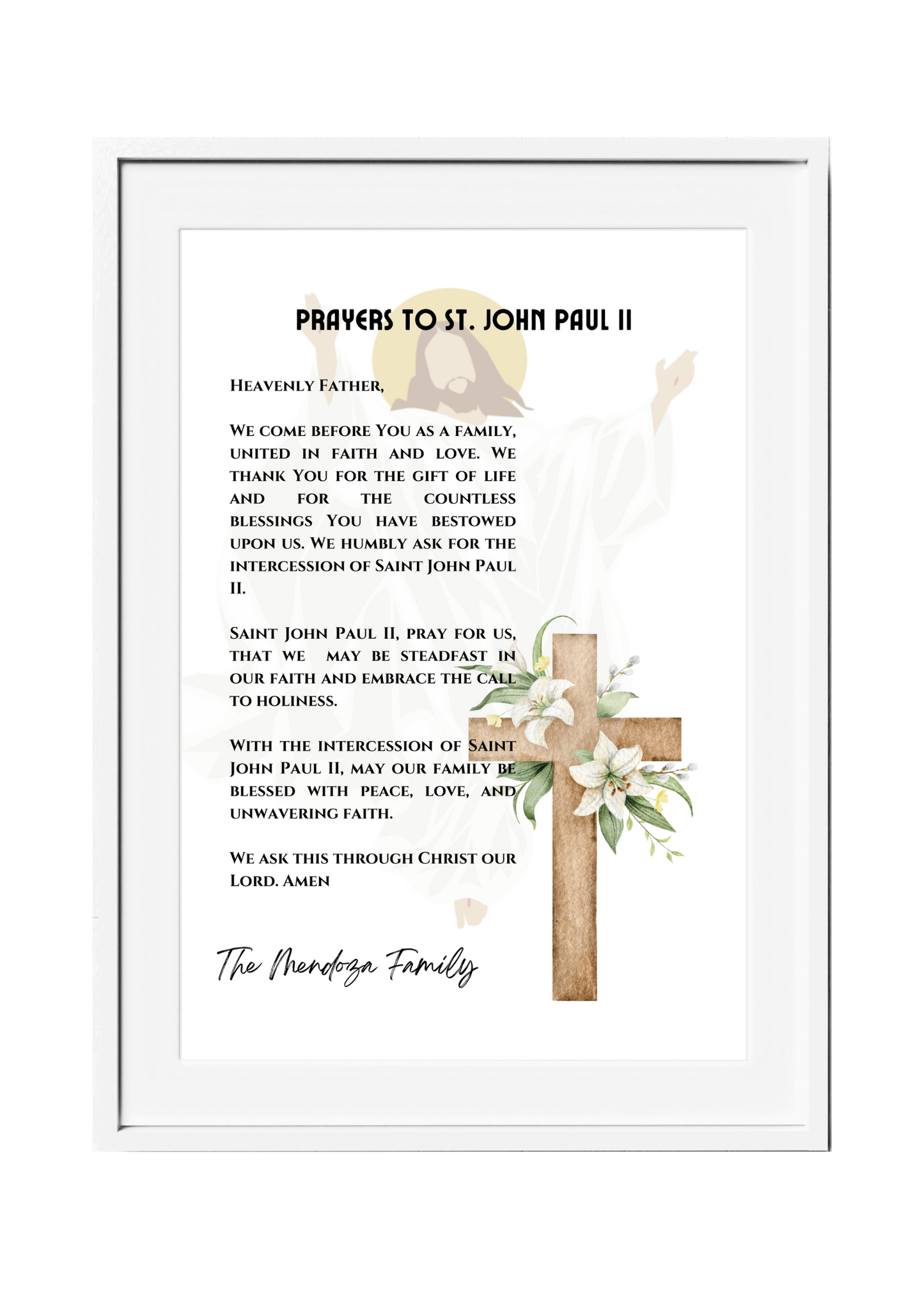 Personalized Family Prayer for Saint Intercession Poster