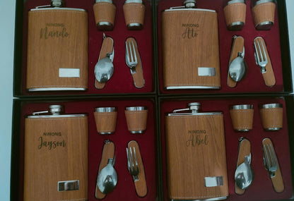 Personalized Engraved Flask Set
