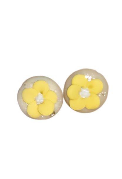 Paula's Floral Finds Handmade Tiny Bloom Polymer Clay Stud Earrings