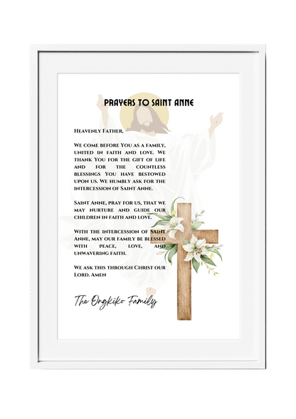Personalized Family Prayer for Saint Intercession Poster