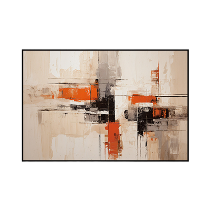 CP174 Orange and Black Abstract Print Wall Decor
