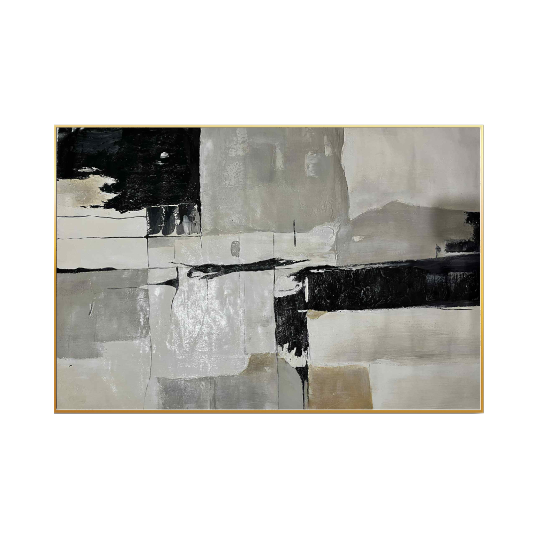 HP067 Abstract Gray Hand-Painted Wall Decor