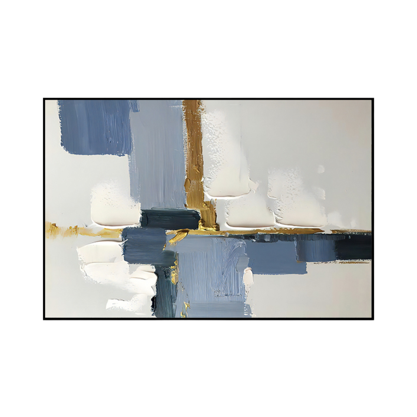 CP182 Blue and Gold Abstract Print Wall Decor