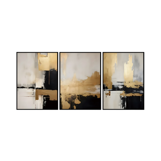 CP186 Gold and Black Abstract Canvas Prints Wall Decor