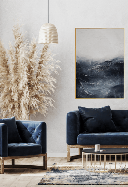 CP066 Blue Abstract Design Canvas Print Wall Decor