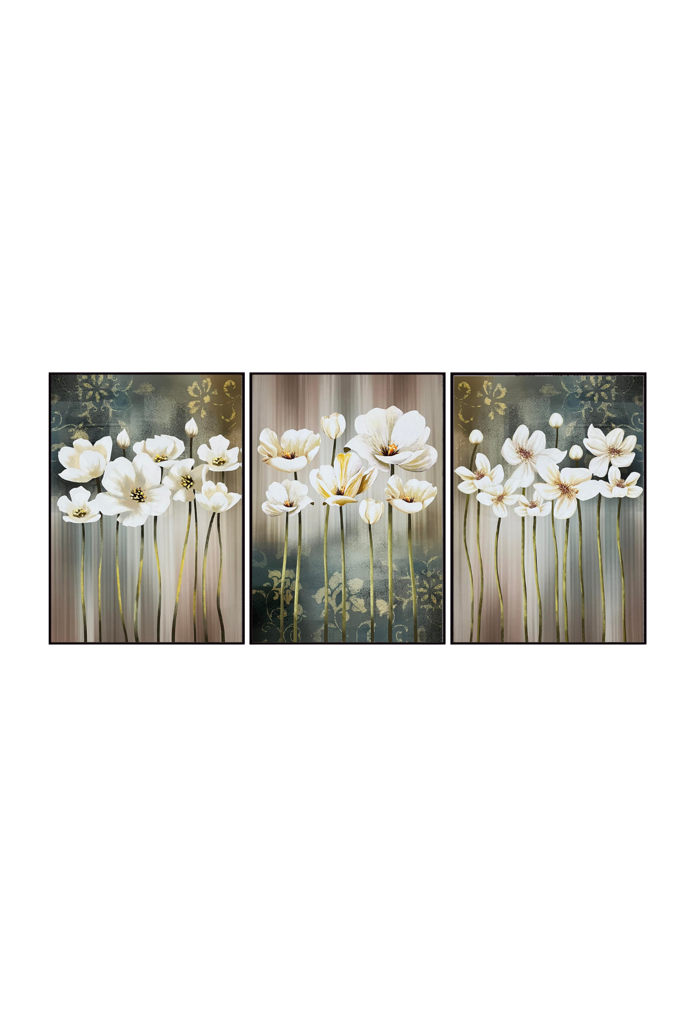 CP141 Neutral Floral Canvas Prints Wall Decor
