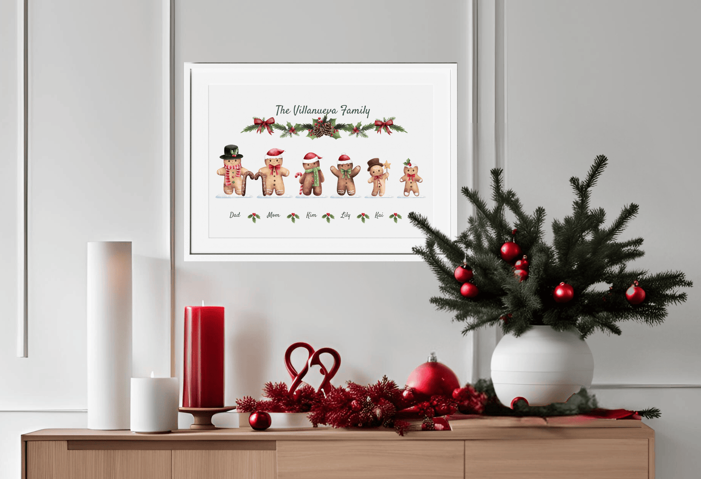 Customizable Gingerbread Family Christmas Posters