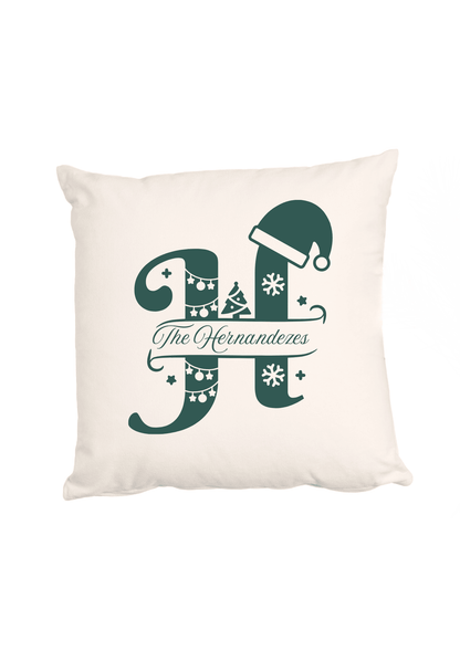 Personalized Christmas Alphabet Cushion Cover (Pillow Insert Not Included)