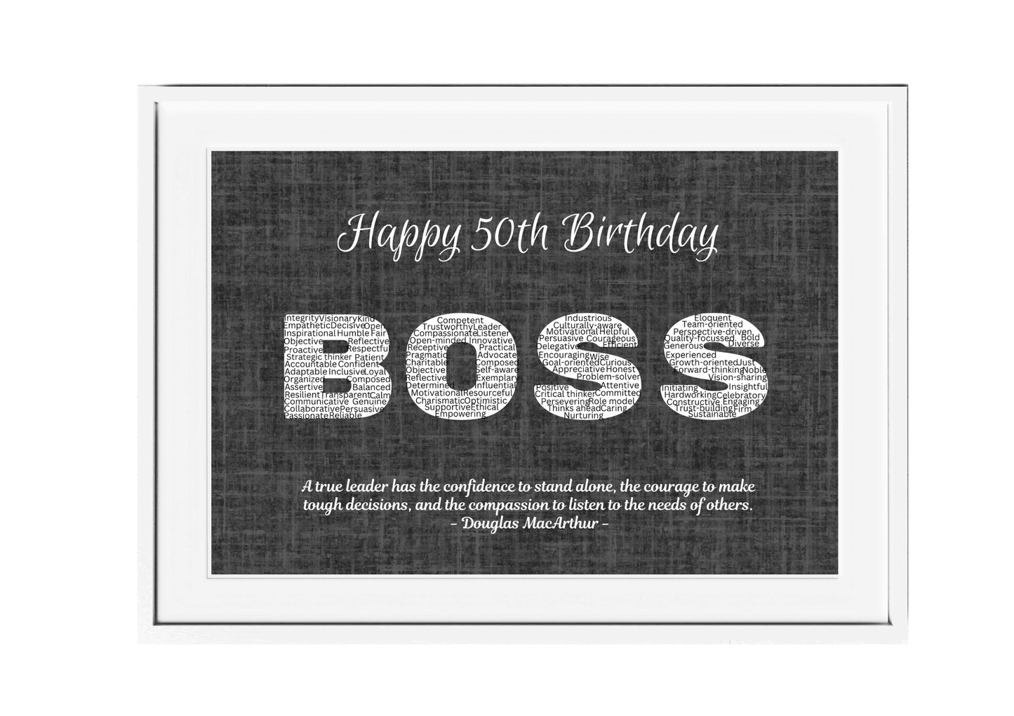 Personalized Happy Birthday Boss Wall Art
