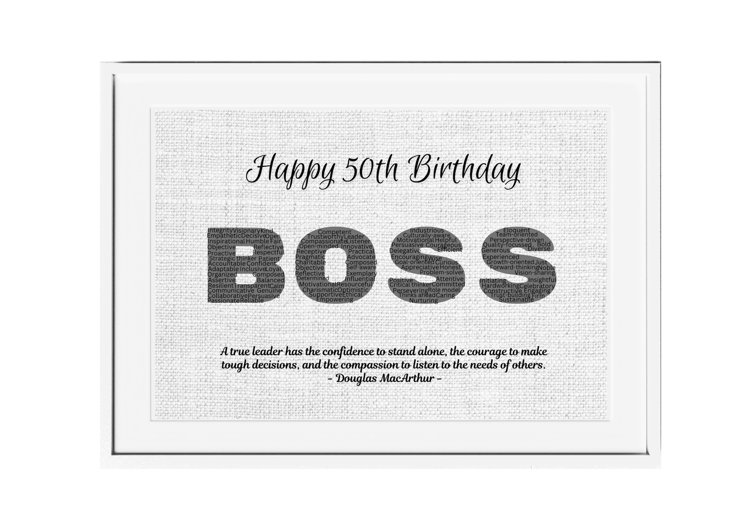 Personalized Happy Birthday Boss Wall Art