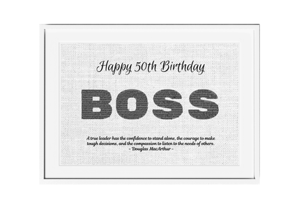 Personalized Happy Birthday Boss Wall Art