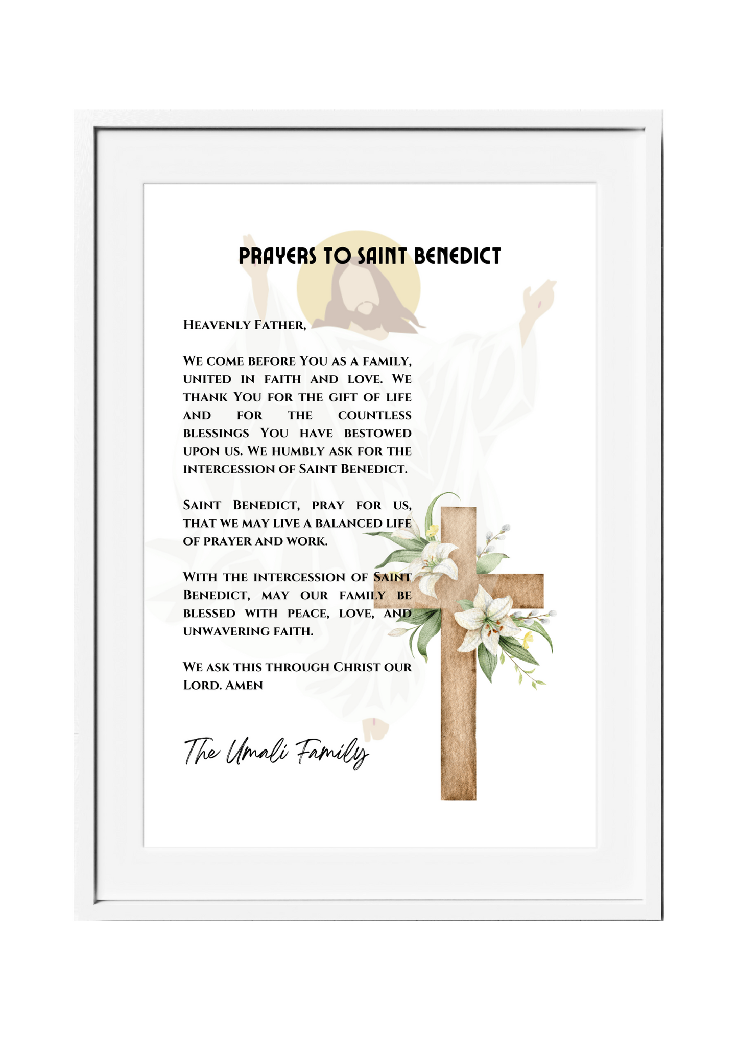 Personalized Family Prayer for Saint Intercession Poster