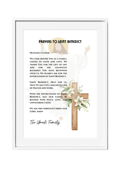 Personalized Family Prayer for Saint Intercession Poster