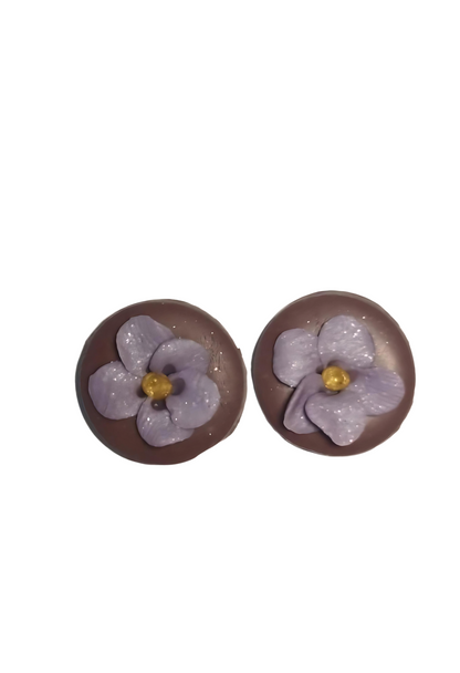 Paula's Floral Finds Handmade Tiny Bloom Polymer Clay Stud Earrings
