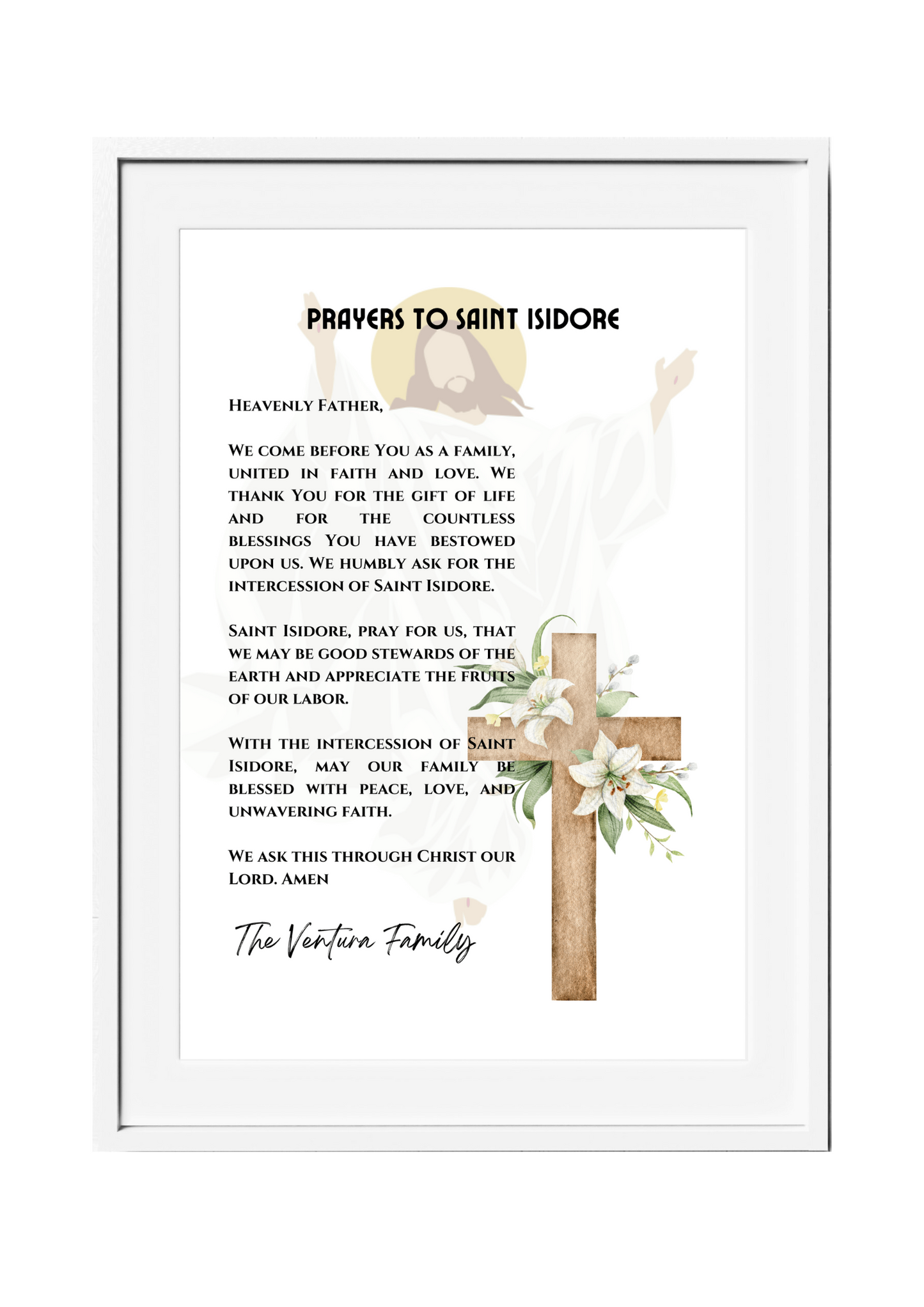 Personalized Family Prayer for Saint Intercession Poster