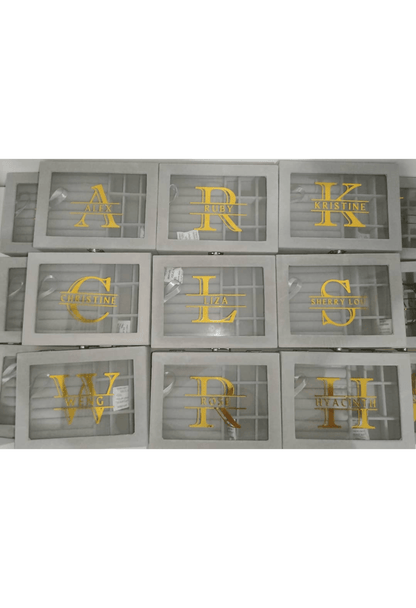 Personalized Velvet Jewelry Box with Glass Top
