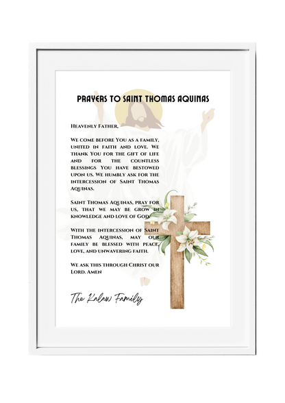 Personalized Family Prayer for Saint Intercession Poster