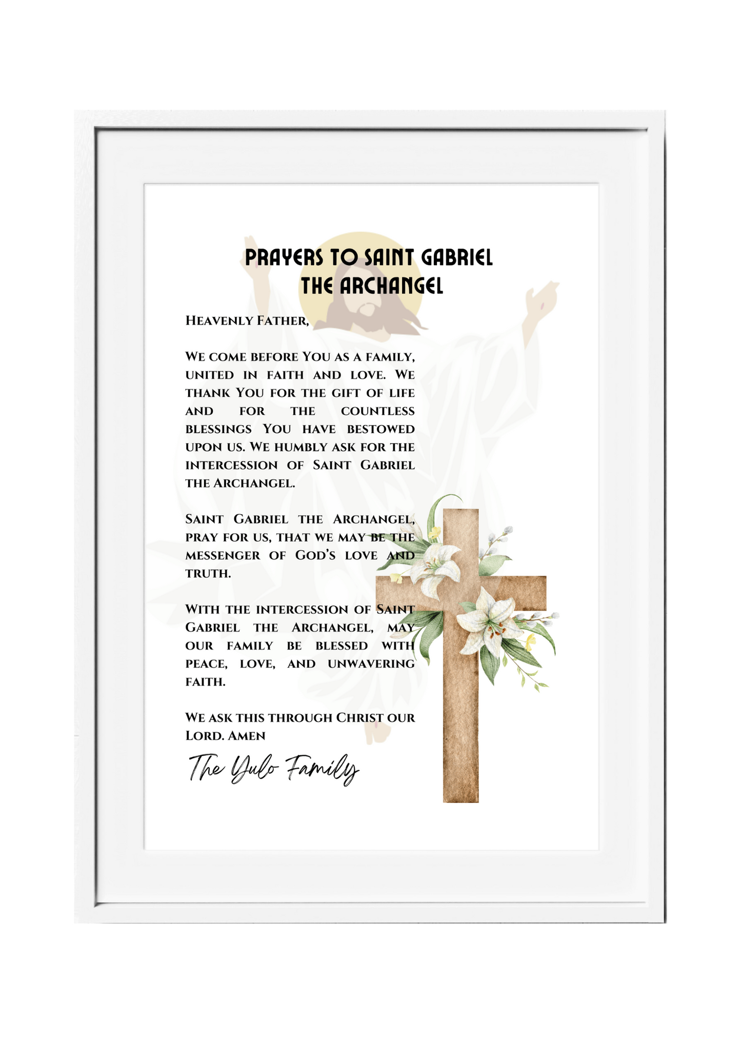 Personalized Family Prayer for Saint Intercession Poster