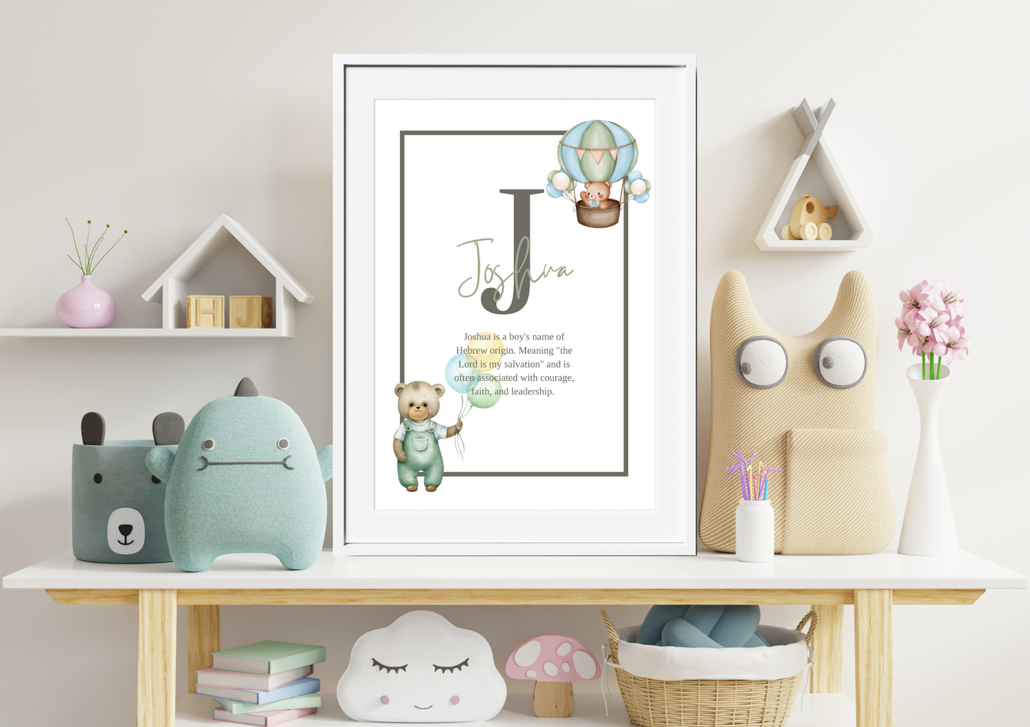 Personalized Kids Name Meaning Wall Art - Green