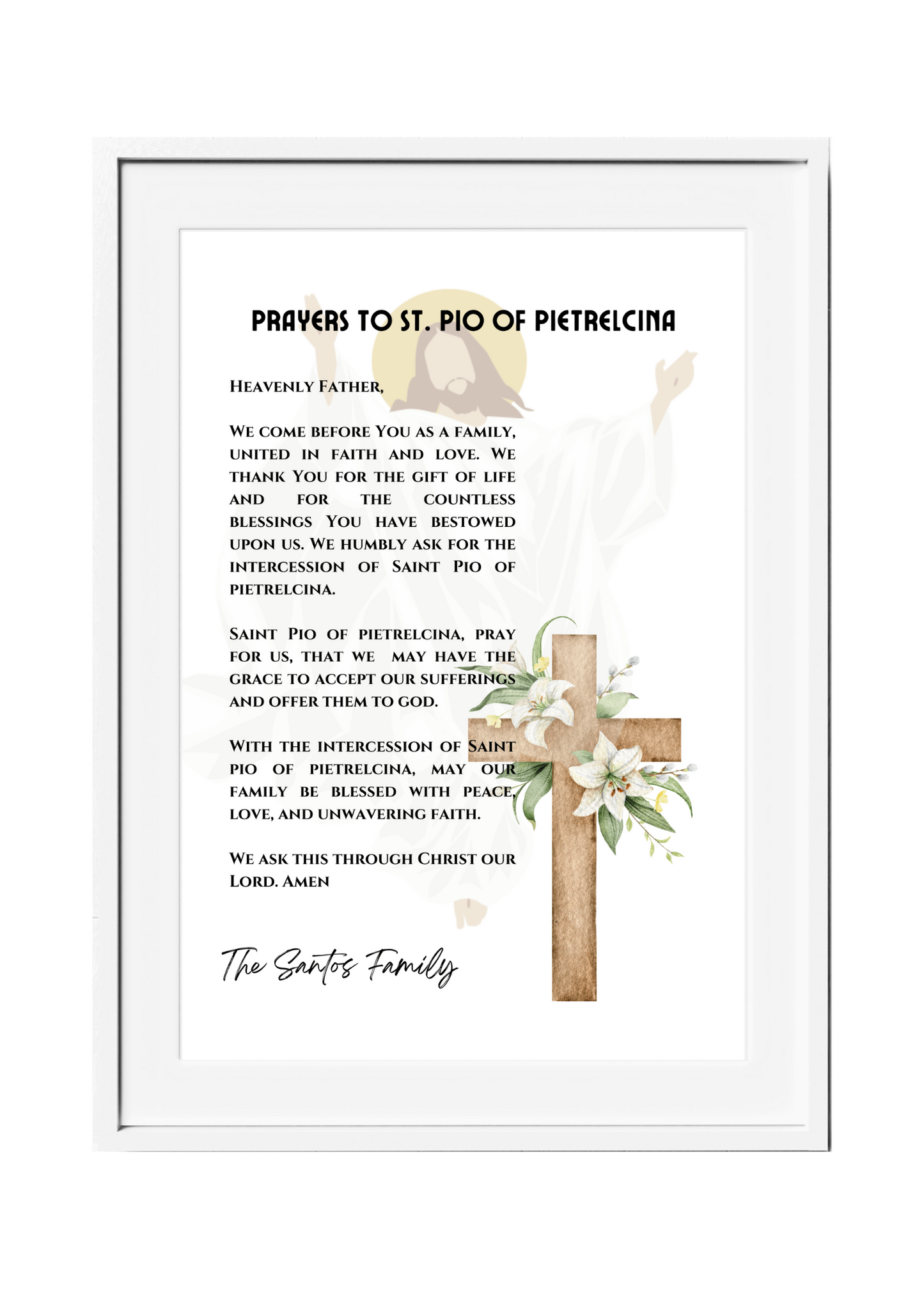 Personalized Family Prayer for Saint Intercession Poster