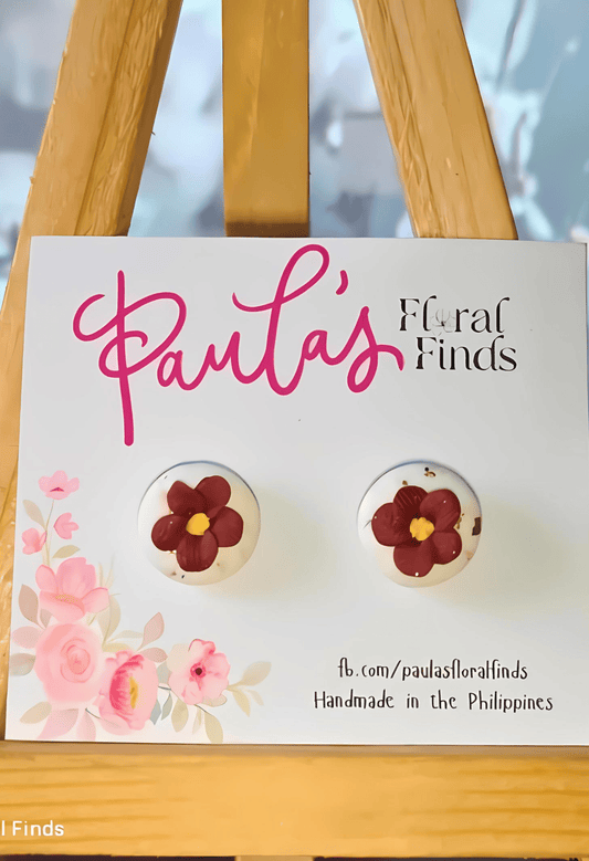 Paula's Floral Finds Handmade Tiny Bloom Polymer Clay Stud Earrings
