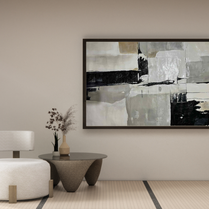 HP067 Abstract Gray Hand-Painted Wall Decor