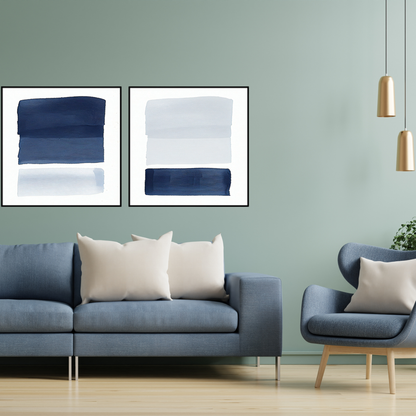 CP193 Blue Abstract Design Canvas Prints Wall Decor