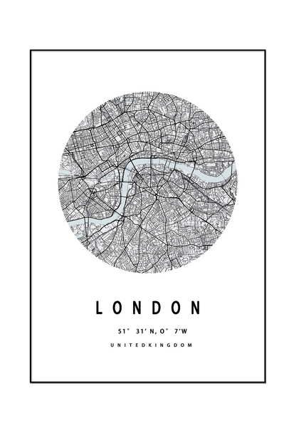 CP143 City Map Canvas Prints Wall Decor: New York, London, and Paris