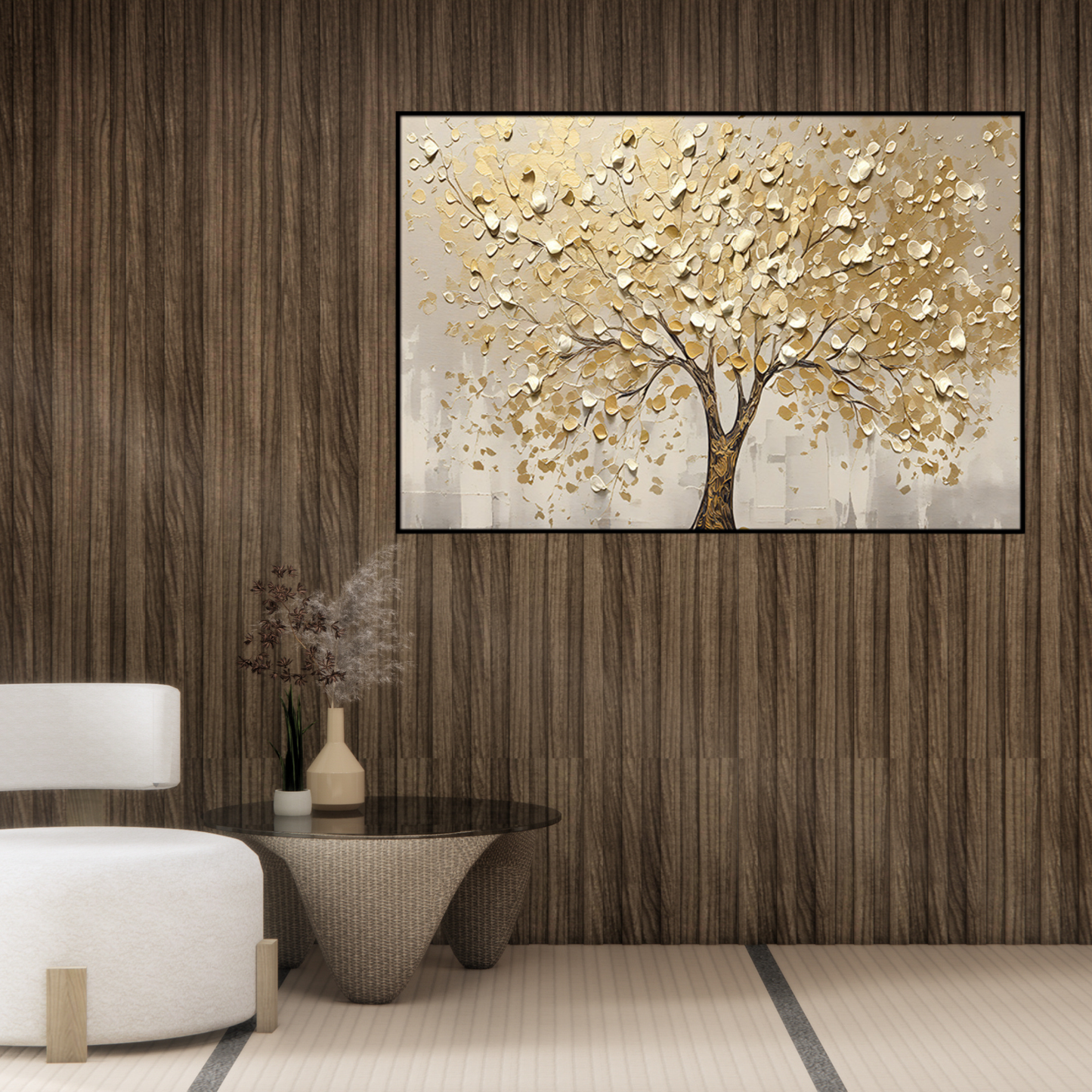 CP178 Gold Tree Print Wall Decor