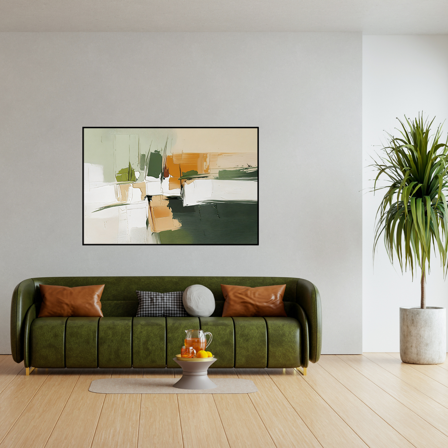 CP175 Yellow and Green Abstract Print Wall Decor