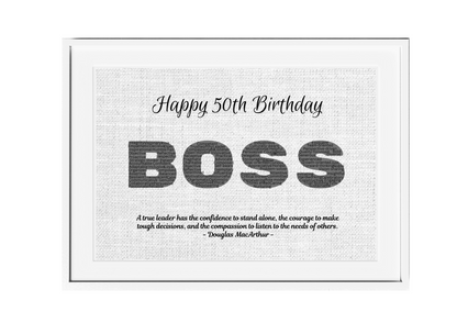 Personalized Happy Birthday Boss Wall Art