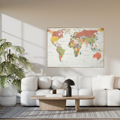 CP169 World Map Canvas Print Wall Decor